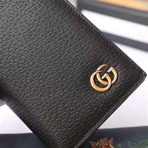 gucci grained leather 3 fold long wallet|Gucci marmont leather wallet.